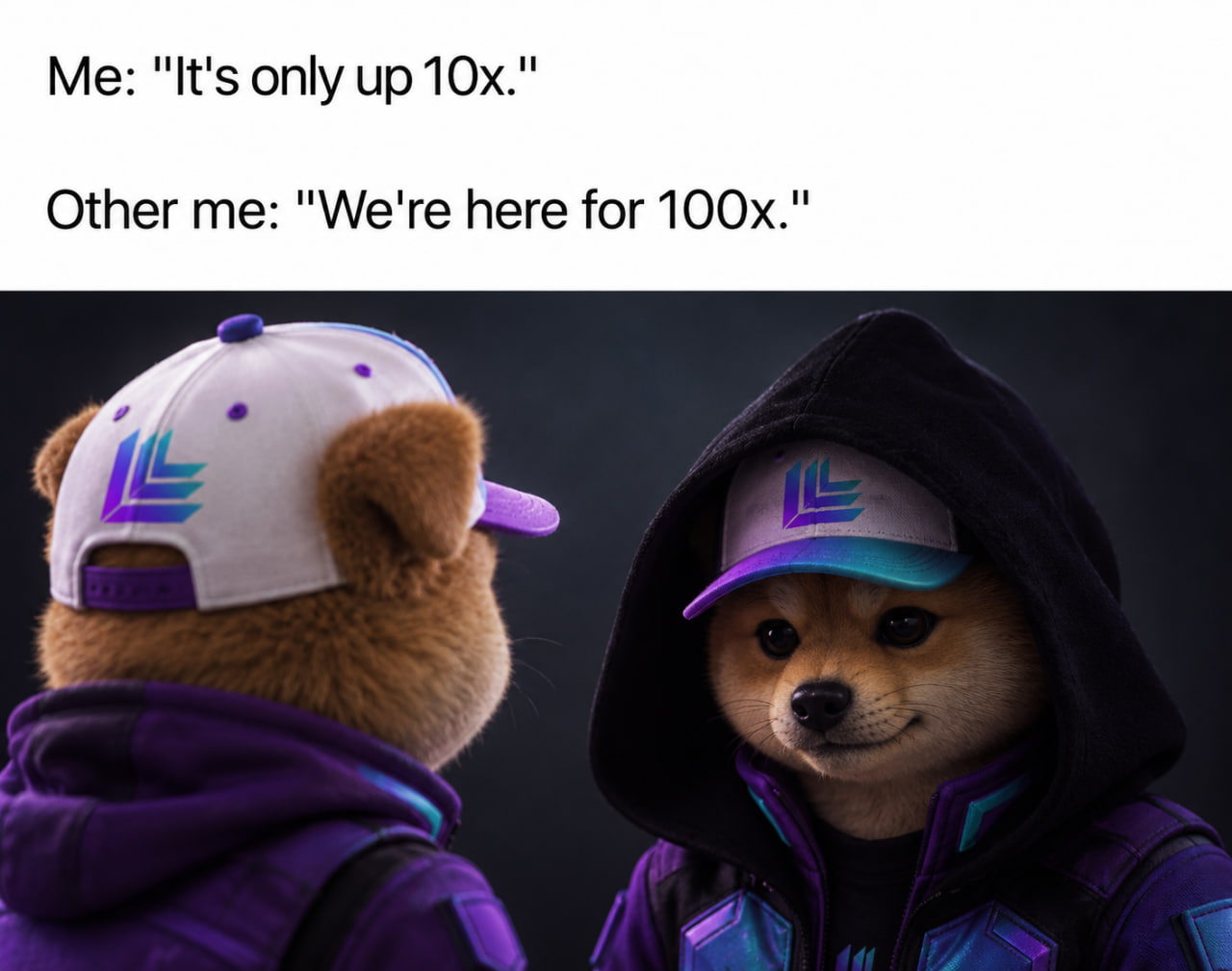 LOOM debating with a hooded version of himself in a community meme